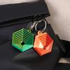 1 Piece Couple Key Hook Gift For Friends  Creative 3D Printed Hexagon Keychain Can Push-Pull-Rotate Fidget Stress Relief Toy