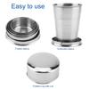 Portable Outdoor Stainless Steel Collapsible Folding Cup for Traveling Camping with Key Chain