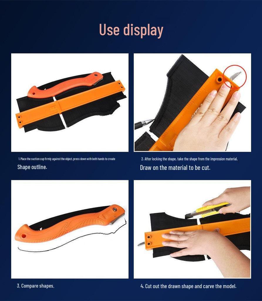 Contour Shape Measuring Wheel with Lock: Precision Woodworking Profile and Arc Gauge