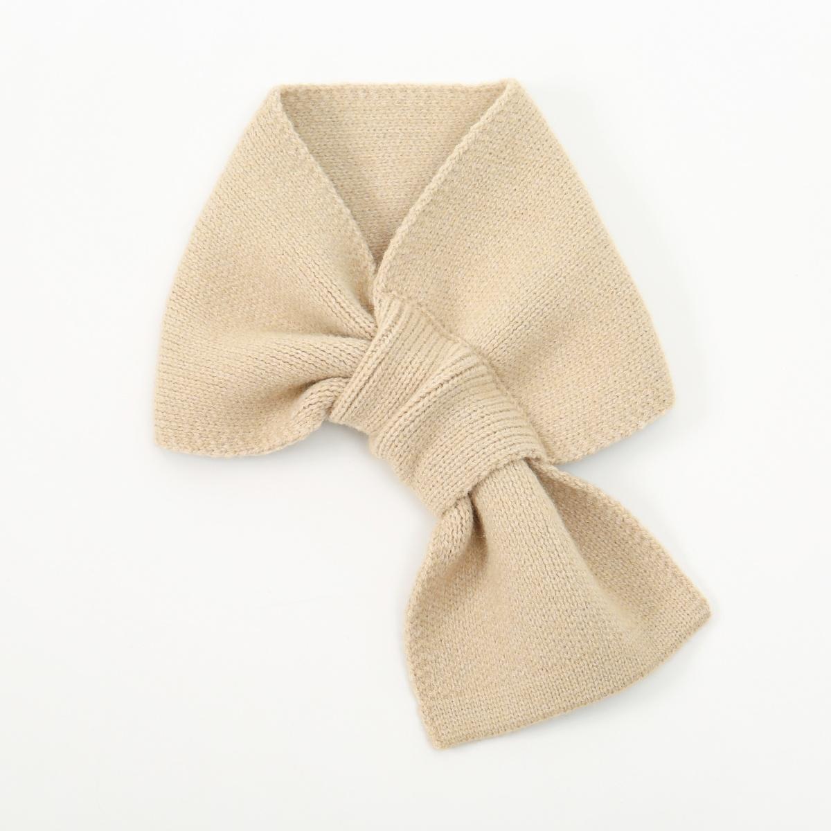 

Women Short Cross Scarf Solid Color Knitting Wool Neck Collars Snood Korean Girl Outdoor Windproof Warm Scarves Neckerchief