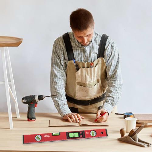 Digital Spirit Level, Digital Inclinometer, Aluminum Alloy Spirit Level with Triple Bubble, Shock-Resistant Design, for Home Improvement and Construct