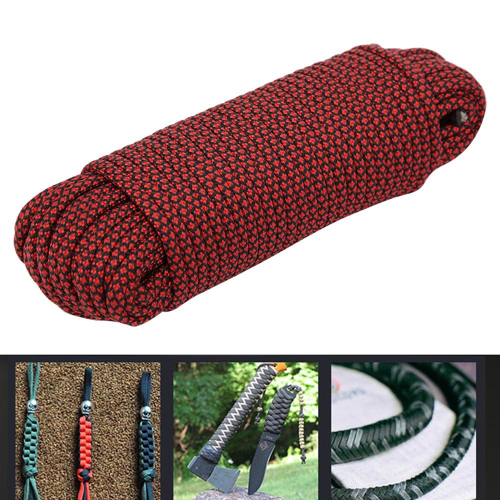 9 Core Paracord Rescue Tying Tent Lanyard Camping Rope for Outdoor Bracelet Weaving20M Red