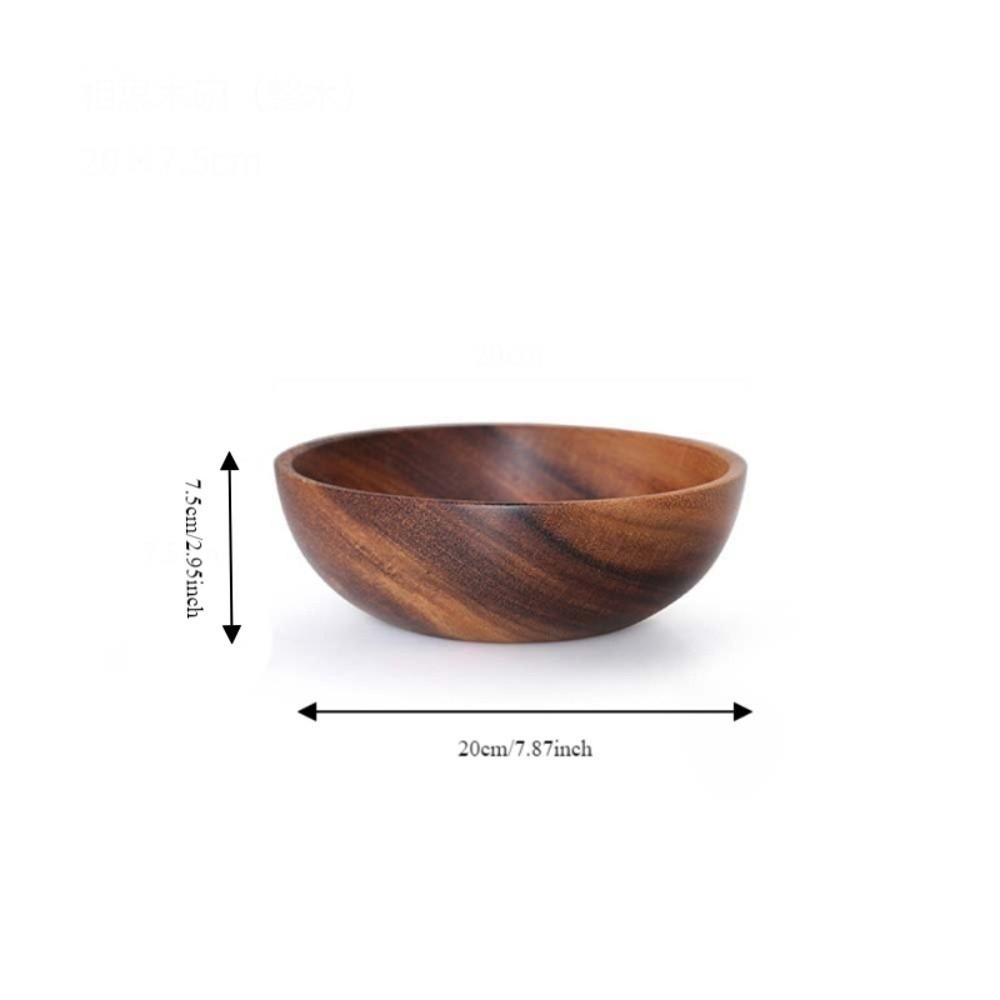 Container Natural Acacia Wood for Noodles Rice Soup Salad Ramen Bowls Bowl Tableware Wooden Bowl