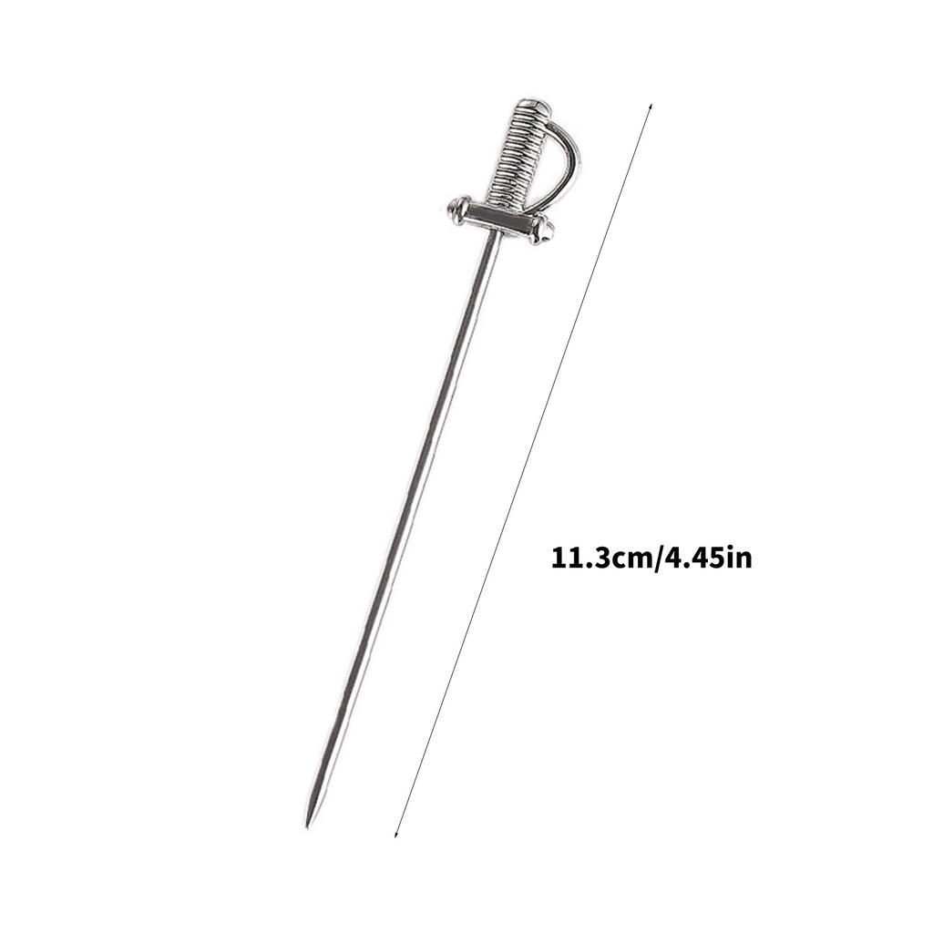 Pack Of 5 Portable Metal Cocktail Skewers Stainless Steel Fruit Picks Rustproof Blade Designs For Appetizers