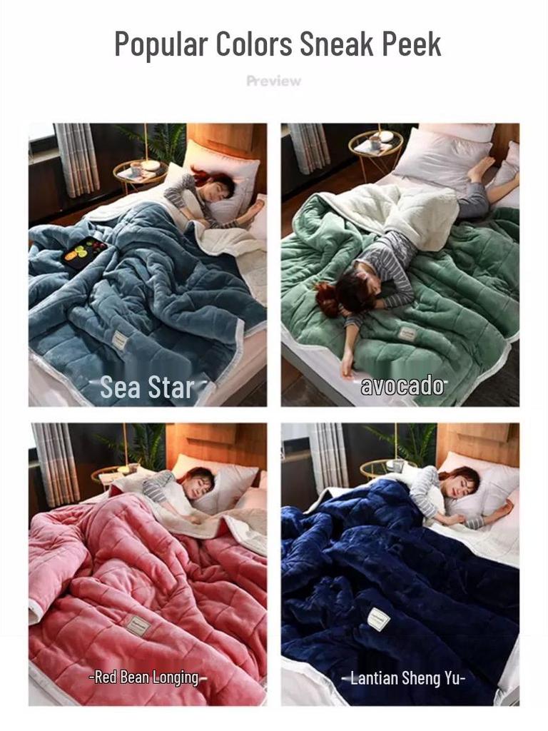 Cozy Three-Layer Flannel and Sherpa Blanket for Autumn and Winter