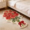 Girly Style Carpets for Living Room Flowers Bedroom Decor Carpet Fluffy Soft Irregular Bedside Rug Home Thicken Plush Floor Mat