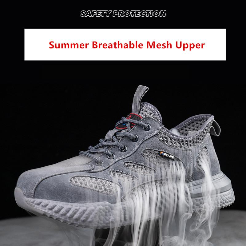Letní bezpečnostní obuv Prodyšná lehká pracovní obuv s ocelovou špičkou Ochranná obuv proti propíchnutí Bezpečnostní pracovní tenisky pro muže