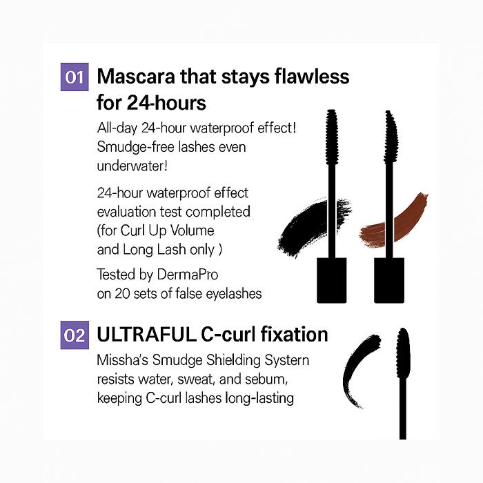 MISSHA Ultra Powerproof Mascara 3 types of mascara.