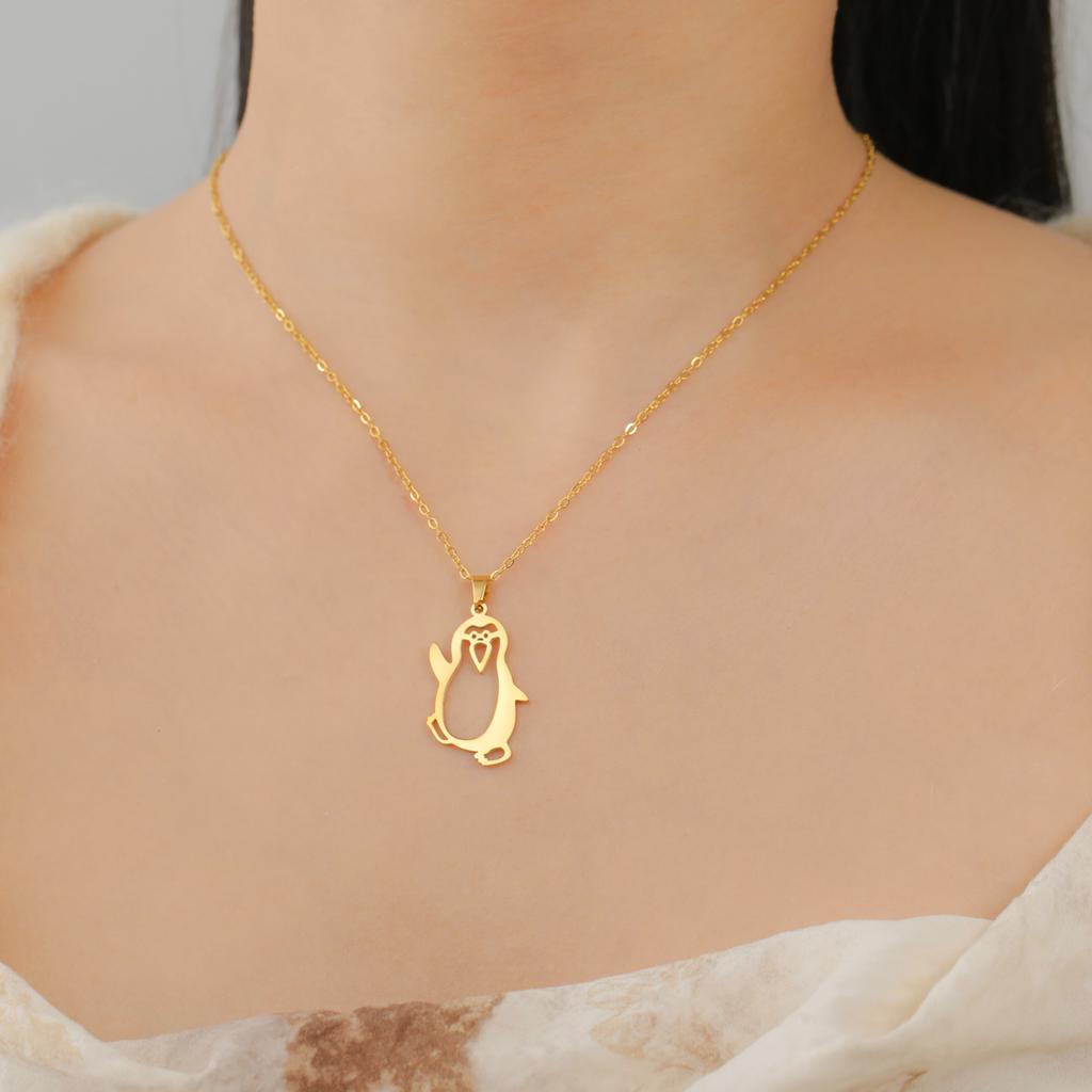 Cazador Walking Penguin Women's Necklace Cute Stainless Steel Animal Neck Chain Birthday Valentine Gift 2026 Jewelry New Trendy