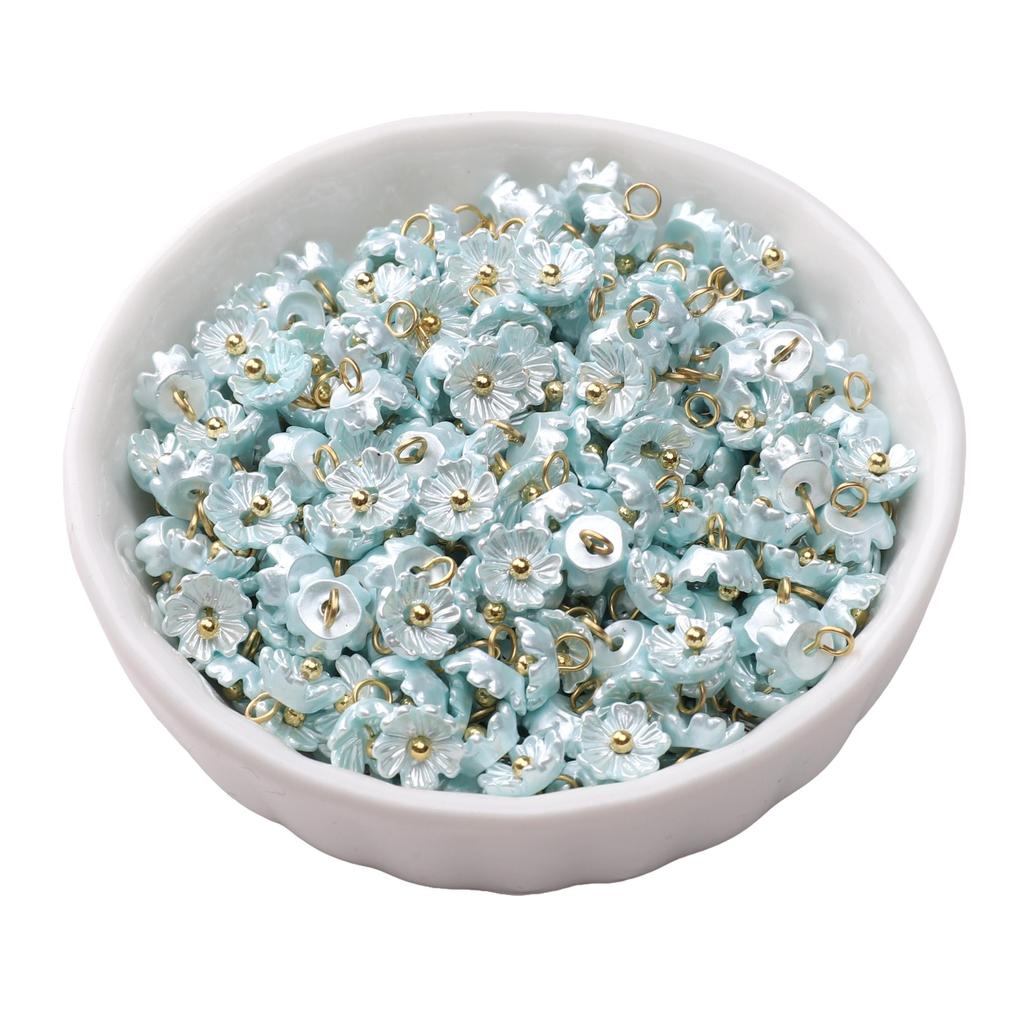 Resin Charms Imitation Pearl Preserving Mini Flower Pendant For Jewelry Making Accessories