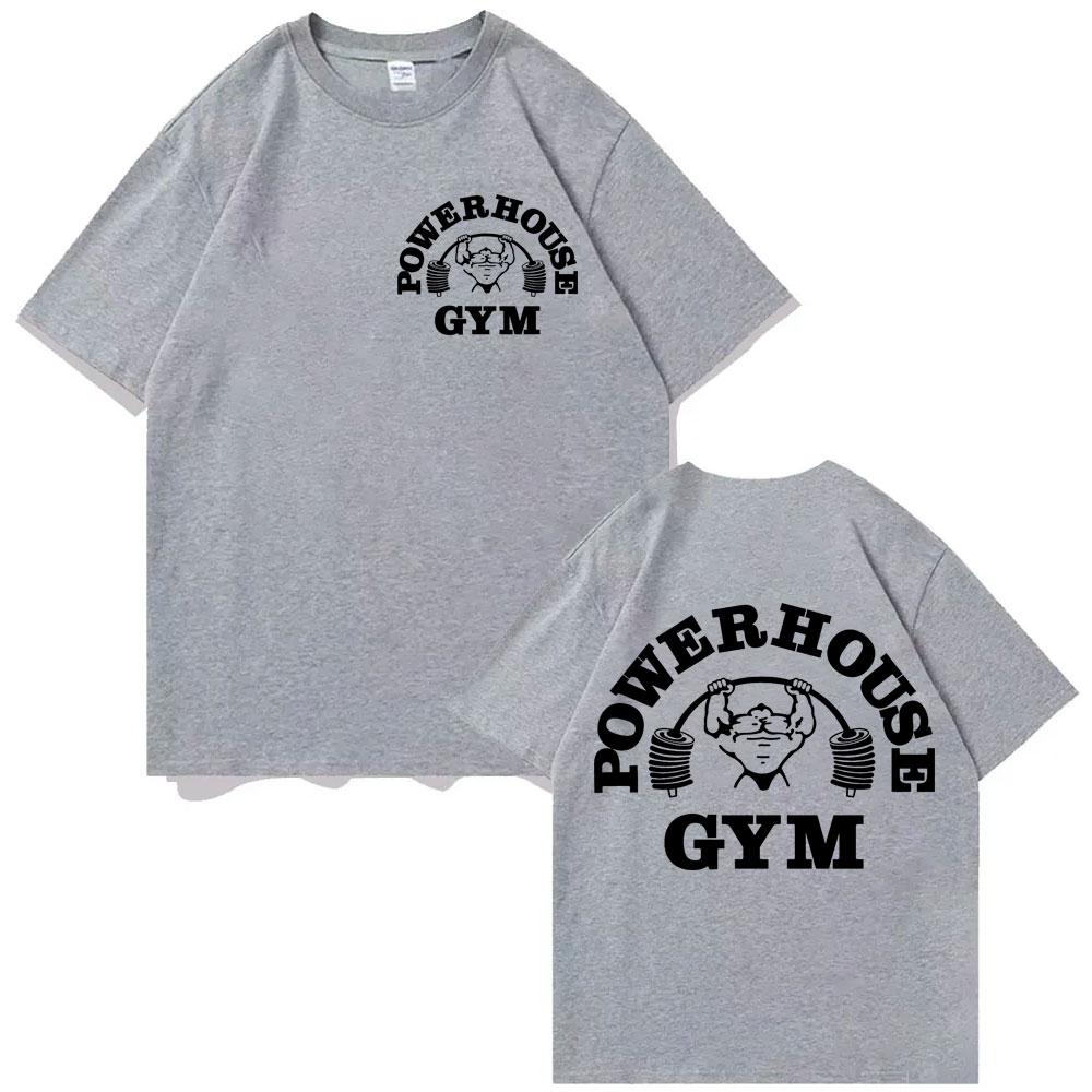 Powerhouse Gym Graphic T Shirts Mens Womens Fashion Casual Sport Short Sleeve Tshirt High Quality Cotton Oversized Tshirts