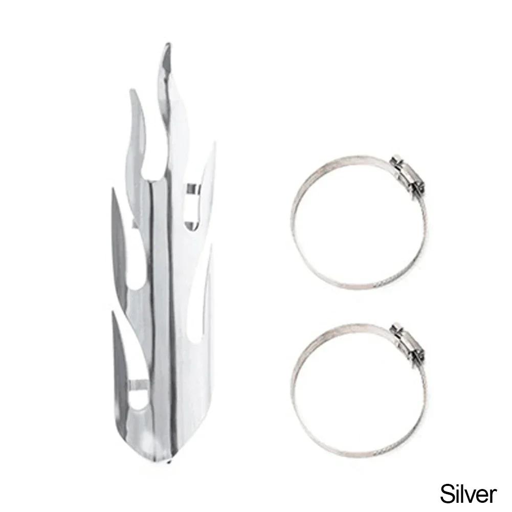 1PC Retro Flame Style Motorcycle Exhaust Muffler Pipe Heat Shield Cover Protector Iron For Choppers Cruisers