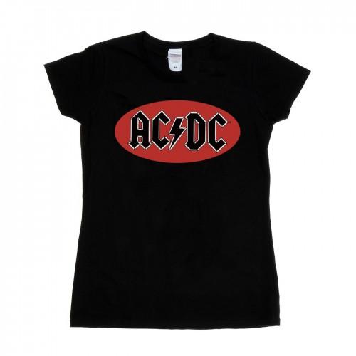AC/DC Womens/Ladies Red Circle Logo Cotton T-Shirt