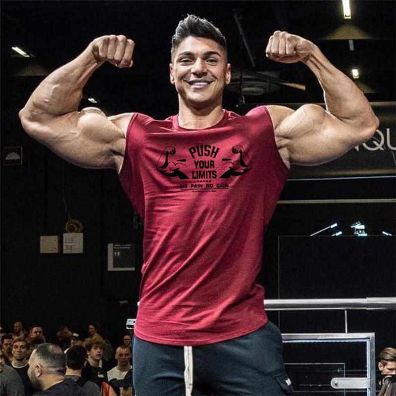 Summer Cotton Breathable Sleeveless T-Shirts Gym Workout Tank Tops Mens Bodybuilding Clothing Fitness Sportwear Muscle Singlets