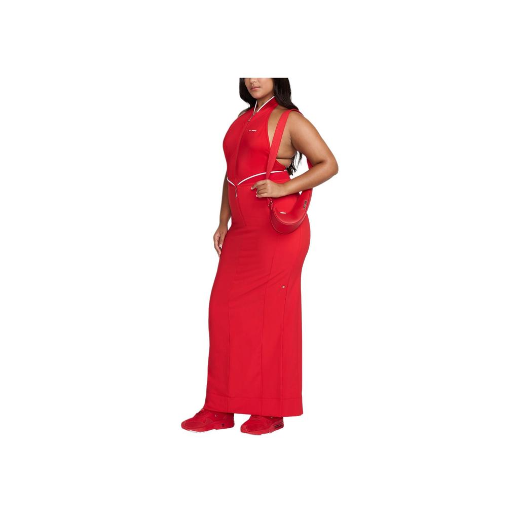 Nike X Jacquemus Solid Color Sports Casual Long Skirt Women skirts University-Red FV5675-642