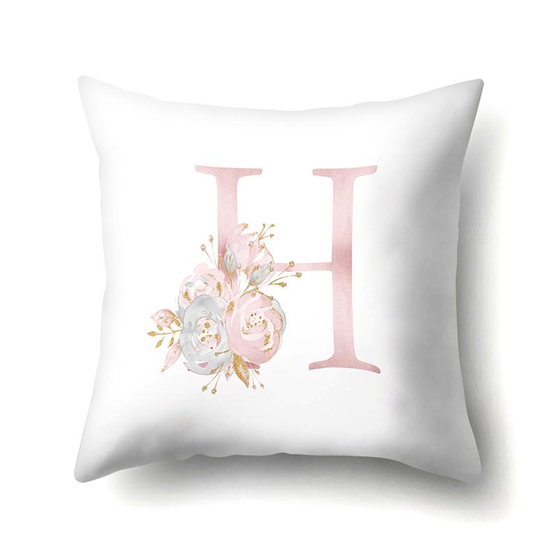 Polyester Pillowcase Automobile Decoration Home 26 English Letter Printing Pillowcase Waist Cushion Cover