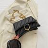 Fashion Striped Girl Small Square Bag Retro Pure Color Ladies Shoulder Bag Korean Classic Chain Girl Crossbody Bag