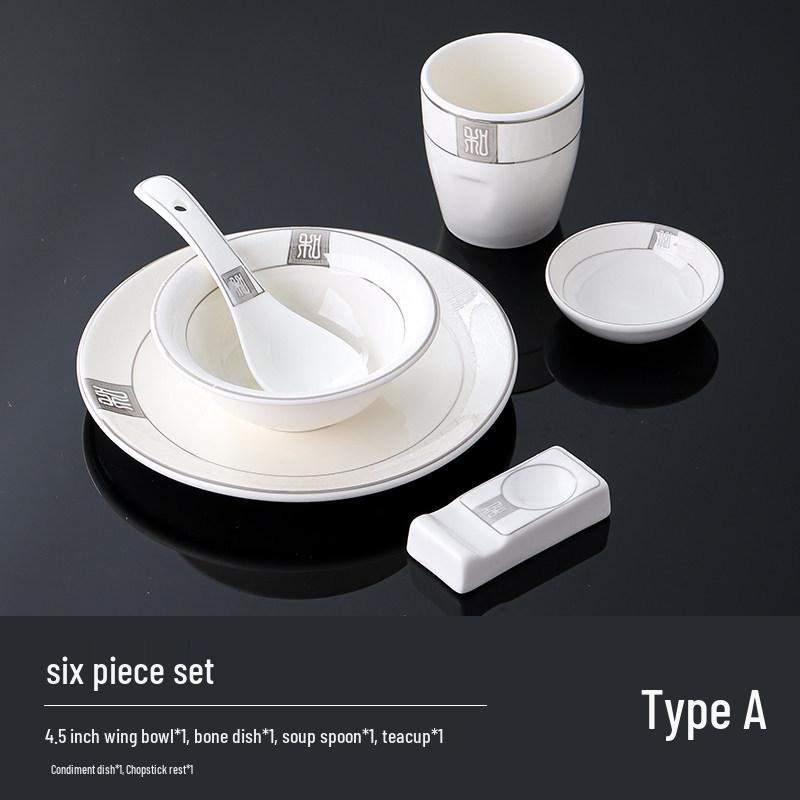 Luxury Ceramic Tableware Set - 4-Piece High-End Bowls, Plates & Dishes for Hotels & Restaurants