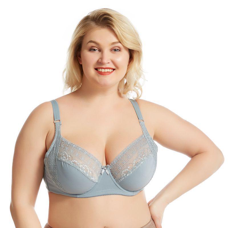 Women's Plus Size Lace Push-Up Bra with Underwire and Side Support