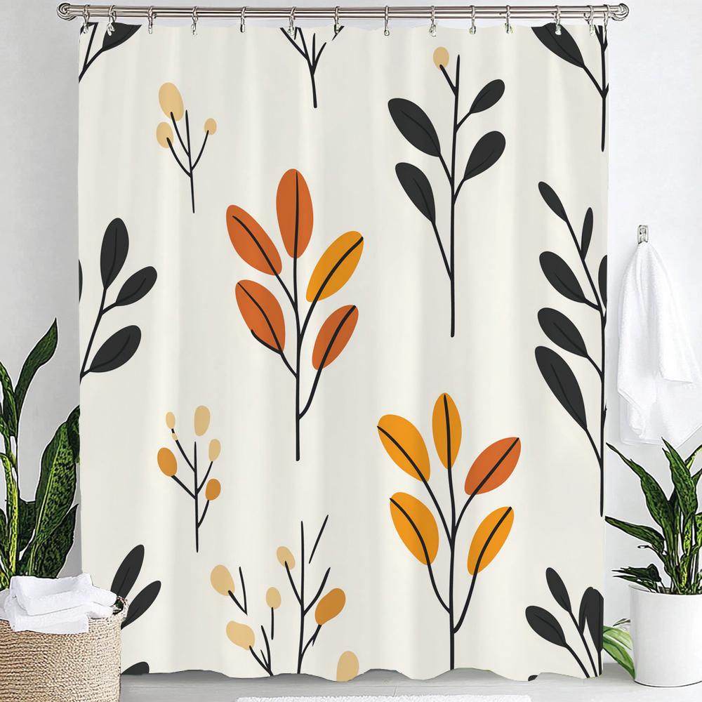 1Pc Forest Animal Deer Shower Curtain, Bathroom Decorative Shower Curtain, Printed Polyester Fabric Shower Curtain With Hooks