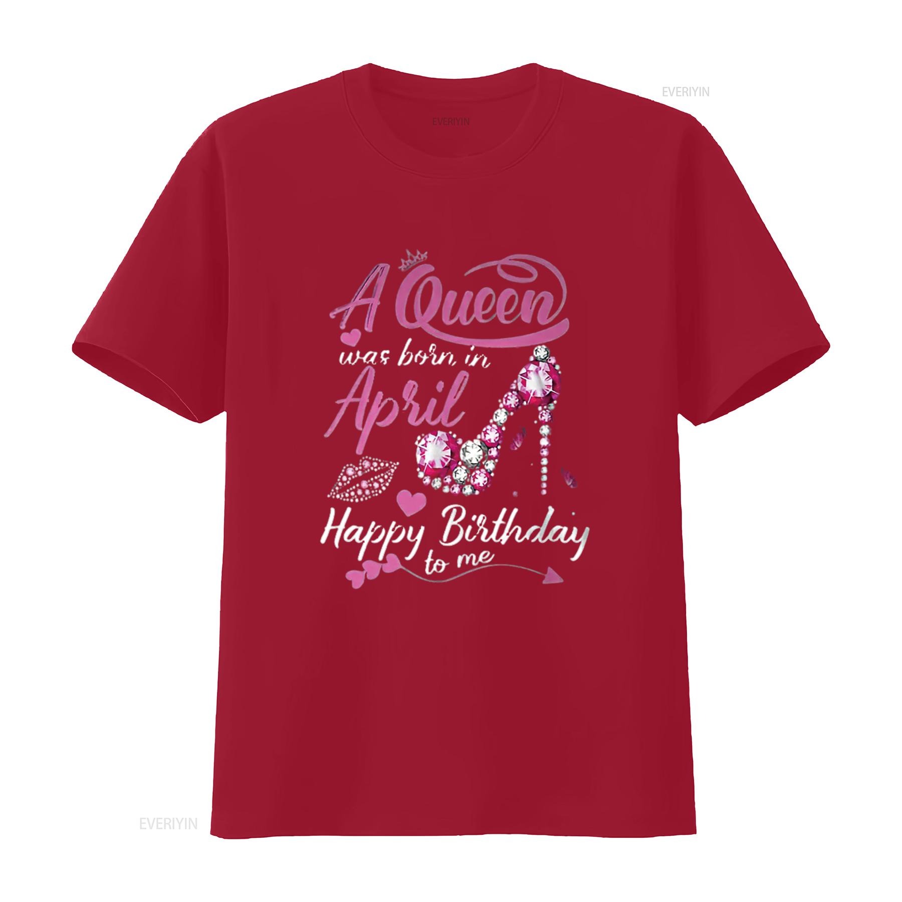 

Black Queens are Born in April Women Birthday T Shirt Medium vintage Washed Casual fashion homme streetwear designer clothes S