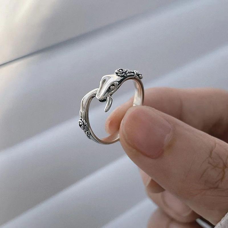 Exquisite Simple Adjustable High-End Opening Flower Ring For Women Creative Fashion Wedding Ring Party Jewelry Accessories Gifts