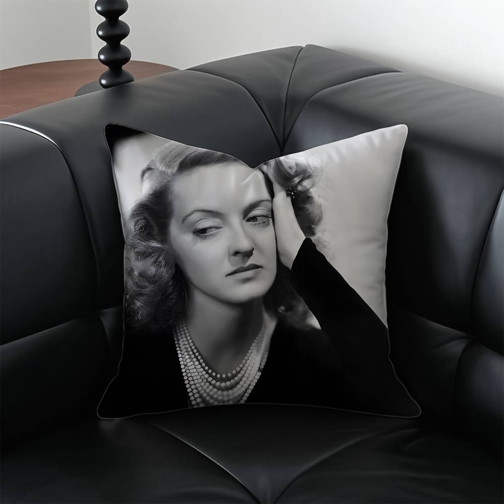 B-Bette D-Davis Actress Pillow Case Anti-Dustmite Pillowcase Invisible Zipper Silky Short Plush Sofa Cushion Cover