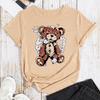Naughty Bear Cotton T-Shirt Short Sleeve Round Neck Women 2d Print Tops