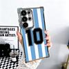 FootBall Number 7 10 19 Plating Phone Case For Samsung Galaxy S24 S25 FE S26 Edge S23 Ultra S22 S21 Plus S20 Anti-Fall Airabag C