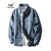 TW Spring and Autumn American Denim Jacket Men's Loose Long Sleeve Cargo Outerwear Thin Heavy Washed Pure Cotton New
