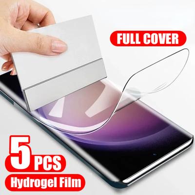 5ks Full Cover Hydrogel fólie pro Samsung S21 Plus S22 S23 Ultra S24 FE S20 S10 Ochranná fólie na displej Galaxy A14 A34 A54 Note 20