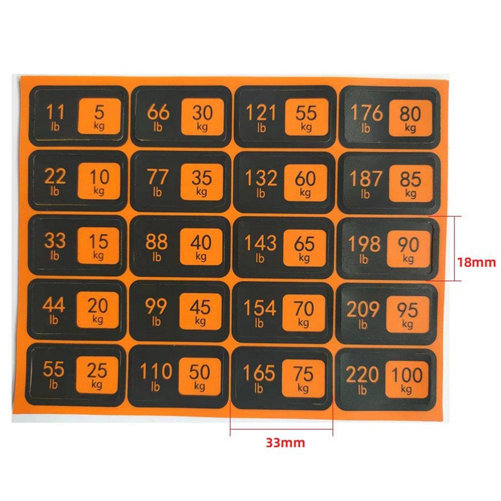 Gym Weight Plate Stickers Essential Labels for Easy Weight Identification