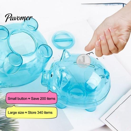 Plastik Sparschwein Unzerbrechlich für Kinder, Transparente Schweineform Bargeld Münz Geld Sparbehälter Bank, Kasten Kinderzimmer Schlafzimmer Dekor