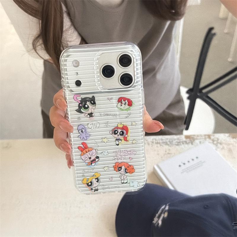 

Powerpuff Girls Striped Phone Case for iPhone 14/15/16 Pro Max/17 iPhone 14