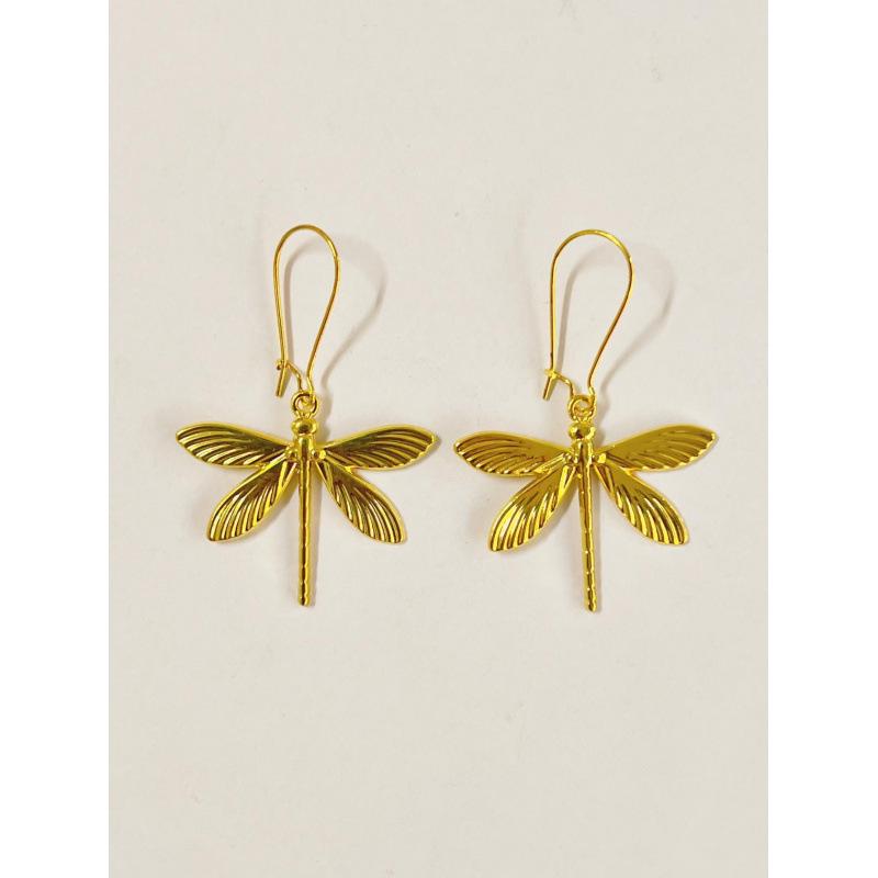 High-End Vintage Dragonfly Earrings - European and American Style