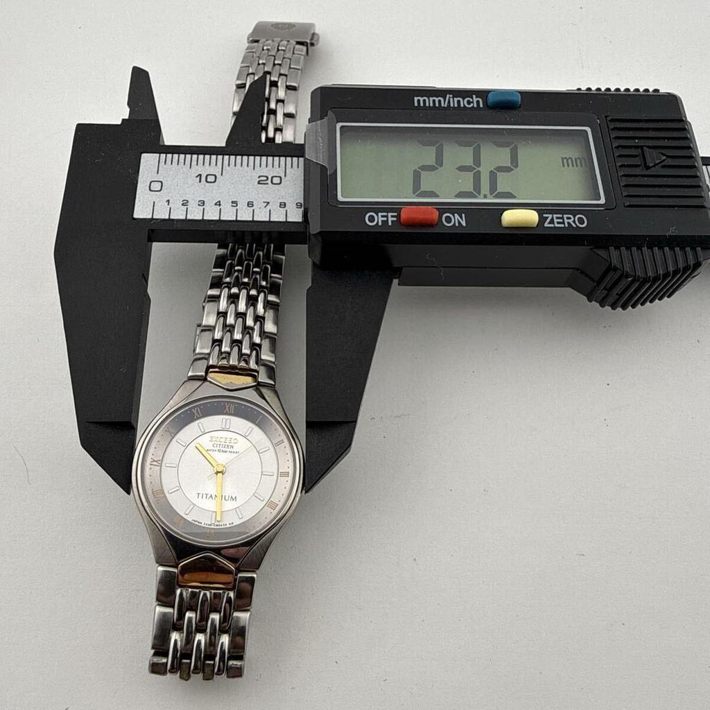 Used CITIZEN EXCEED TITANIUM 3330-C80339 Women's Watch Quartz Working Product Battery Replaced [R425]