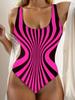 Women's seaside beach swimsuit tie-dye D printing European and American summer one-piece swimsuit