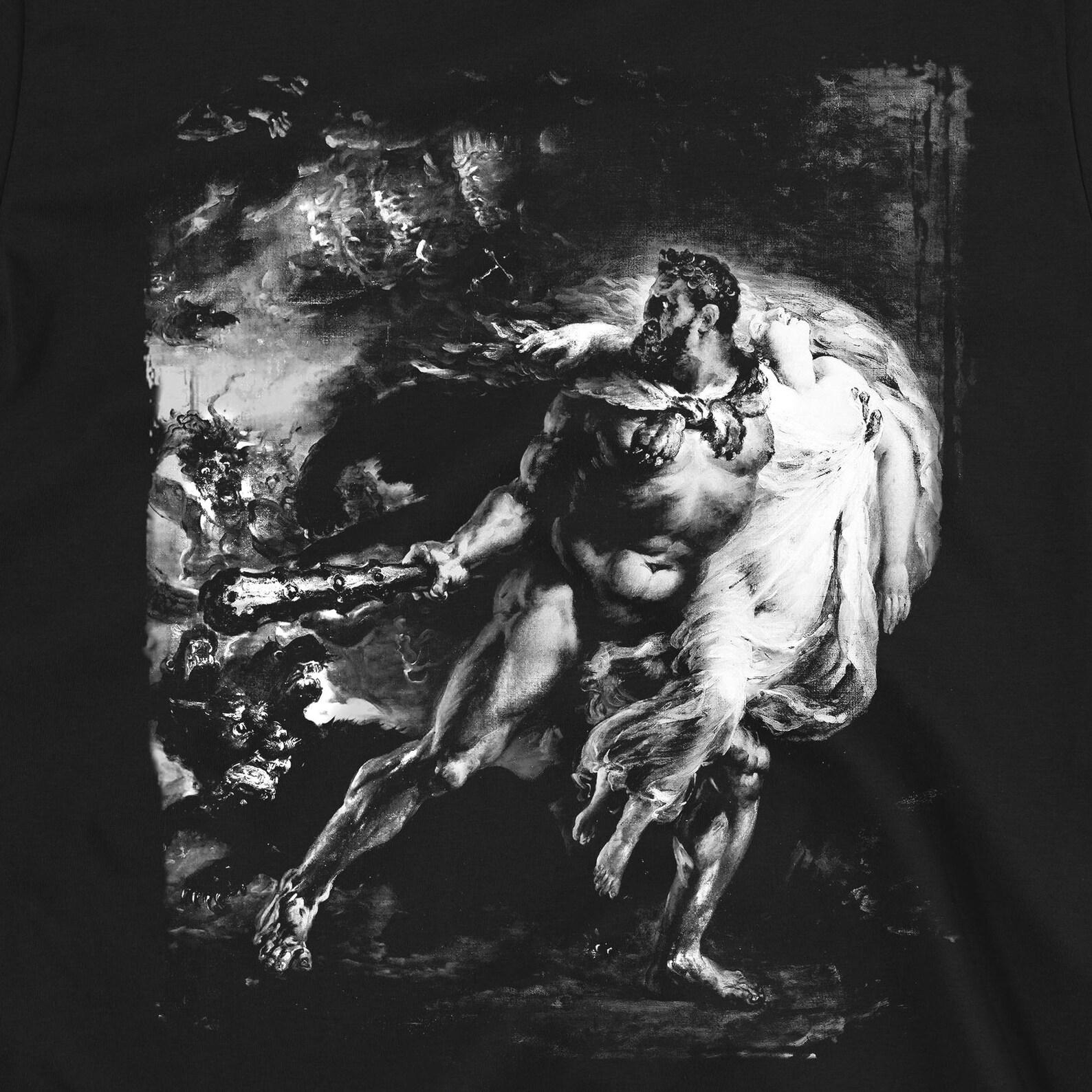 Hercules and Alcestis T-Shirt | Joseph Franque Mythology Art Tee | Greek Hero Underworld Rescue Shirt 3XL