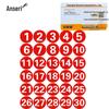 3cm Waterproof PVC Number Stickers (1-30)