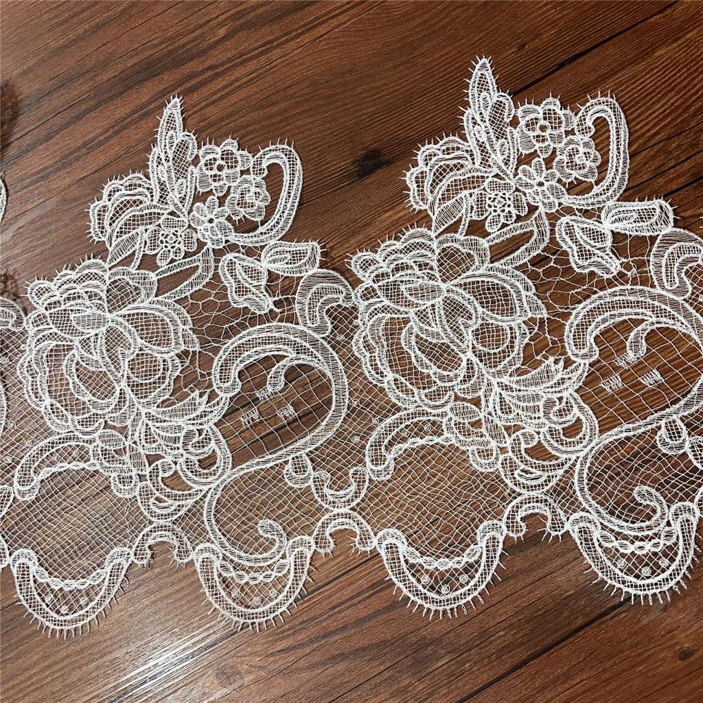 Handmade Hollow Fishnet Lace Trim for Wedding Veil Decoration