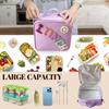 Insulated Lunch Bag Women Lunch Box Kids for Teen Girls Boys with Shoulder Strap Nylon Preppy Lunch Bags for School Work Picnic