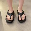 Creative Soft Sole Non-slip Flip Flops Thickened Solid Color EVA Slippers Resilience Stylish Outdoor Flip Flops Vacation Travel