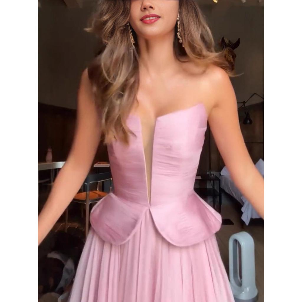 French Style Wrap Chest Sleeveless Long Dress, Fashion Women's Casual Evening Party Dress for European American Women