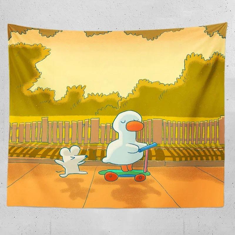 Cartoon Duck Decorative Tapestry Home Wall Living Room Office Decorative Tapestry