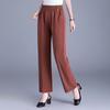 Women's Plus Size High Waist Cropped Wide Leg Pants – Elastic Waist Stretchy Polyester Trousers (Sizes XL-6XL)