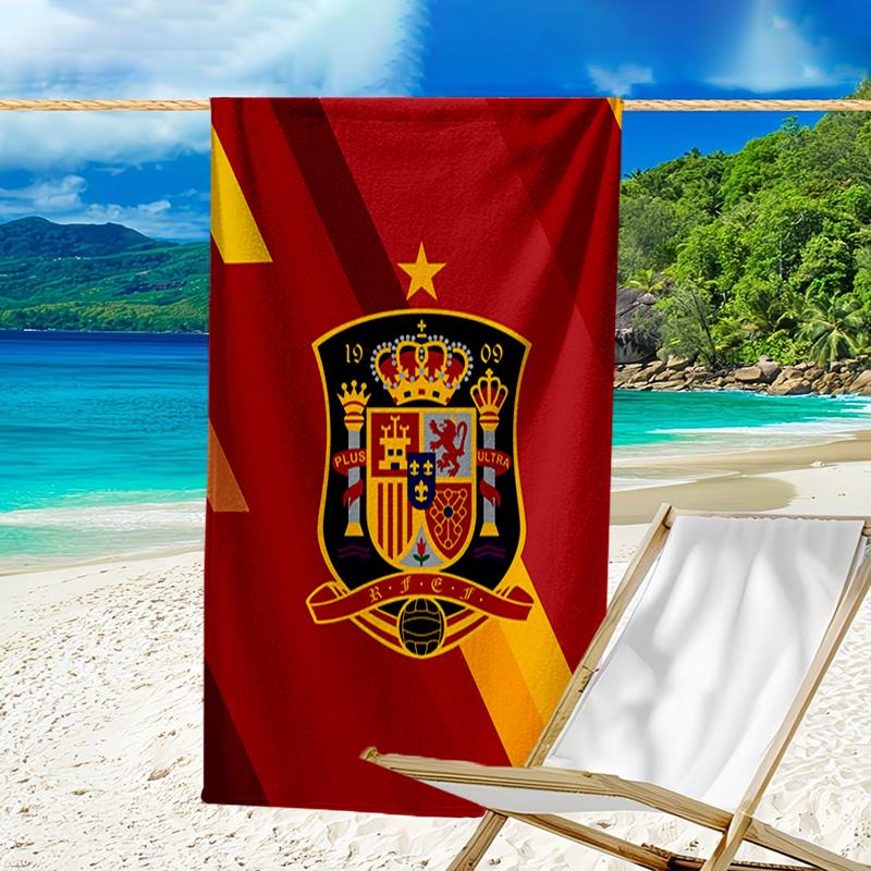 Spain's Royal Emblem Printed Beach Towel, Super Soft Microfiber, Perfect Gift Birthday, for Pool, Beach, Travel, for Family and Friends