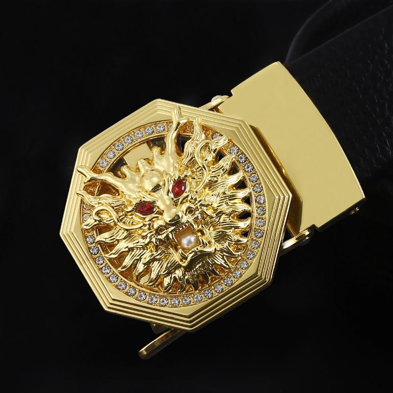 Belt Men'S Zodiac Buckle Diamond Belt Buckle Men'S Business Belt Buckle Cow Gift Belt