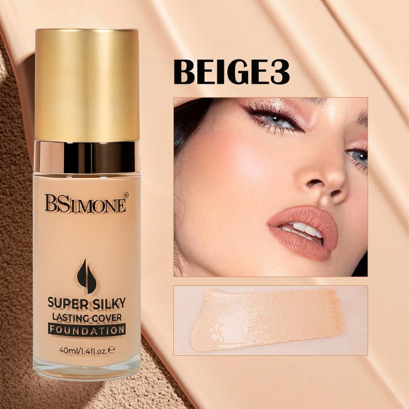 

Bsimone 40Ml Coverage Face Foundation, Strong Coverage Oil-Control, Waterproof Long-Lasting, Suitable For Multiple Skin Tones BELEGE3