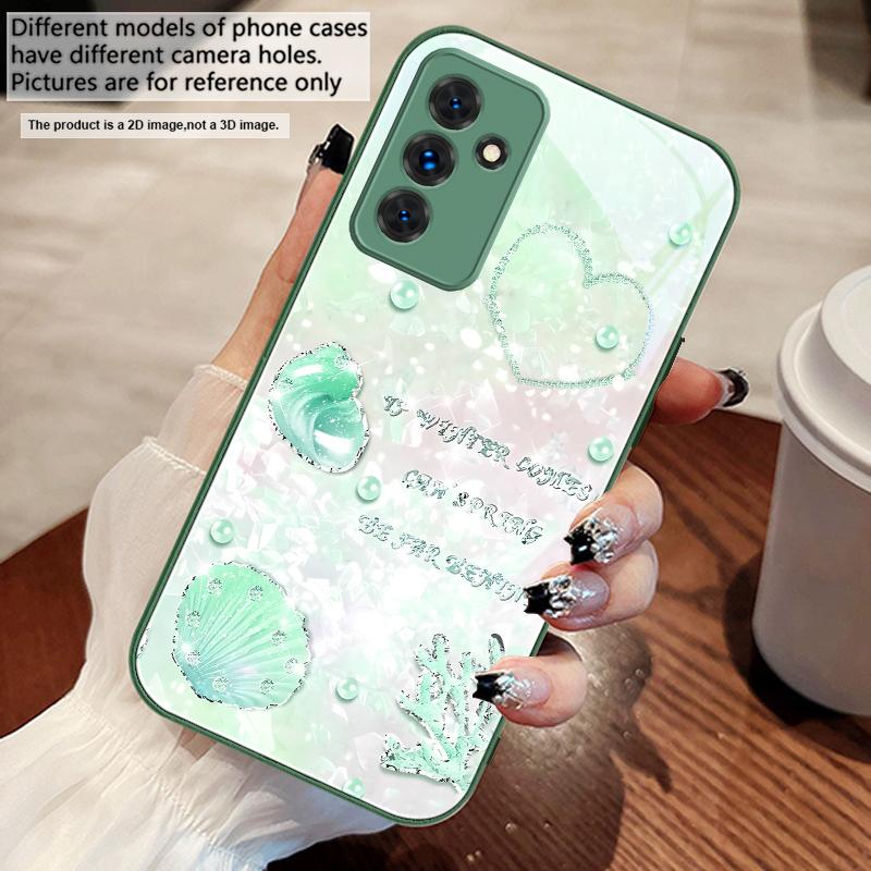 Beautiful Purple Shell For Samsung S25 S25 Edge S25Ultra S8 9 S10 20 U Ltra S21 Pro 22 Plus S23 FE S24 Ultra Glass Phone Case