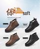 2025 Men's High-Top Leather Business Formal Casual Warm Cotton Shoes for Autumn/Winter